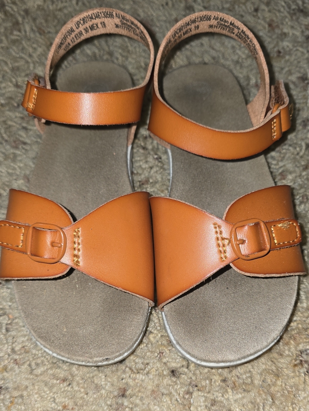 wonder nation Tan Brown Girls Buckle Sandals